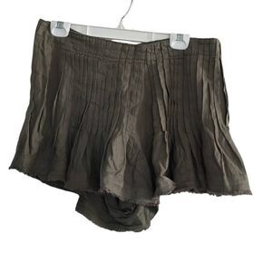 Anthropologie Women's Size 14 Moss Green Pleated Linen Blend Shorts
